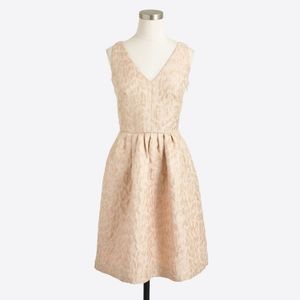 6 NWT J. Crew Factory Cream Jacquard V-Neck Dress